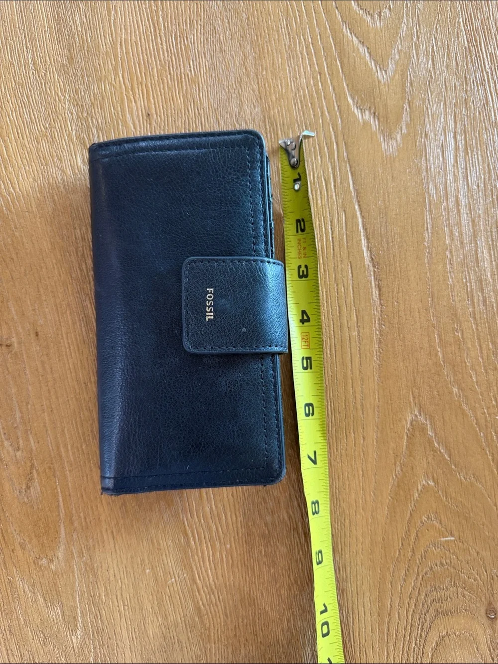 Fossil Black Leather Snap Continental Wallet